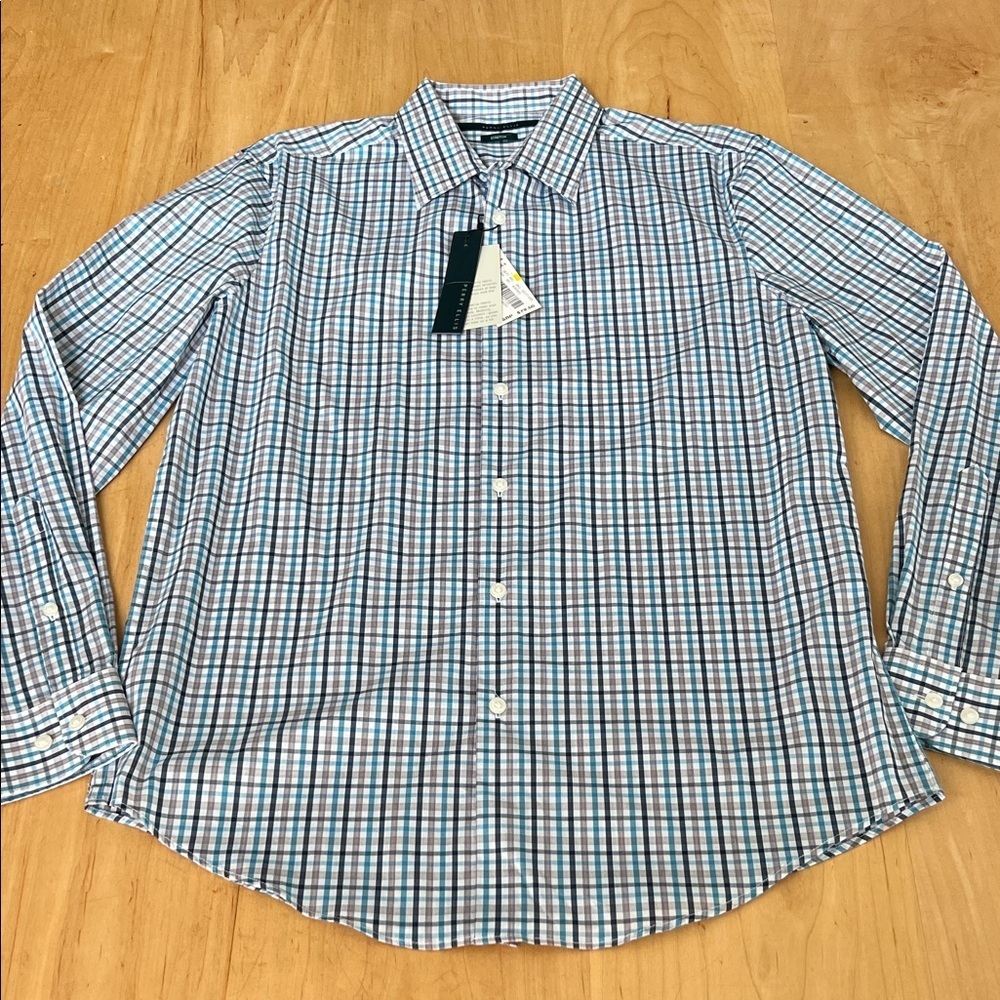 Perry Ellis Multicolor Plaid Button Down Shirt